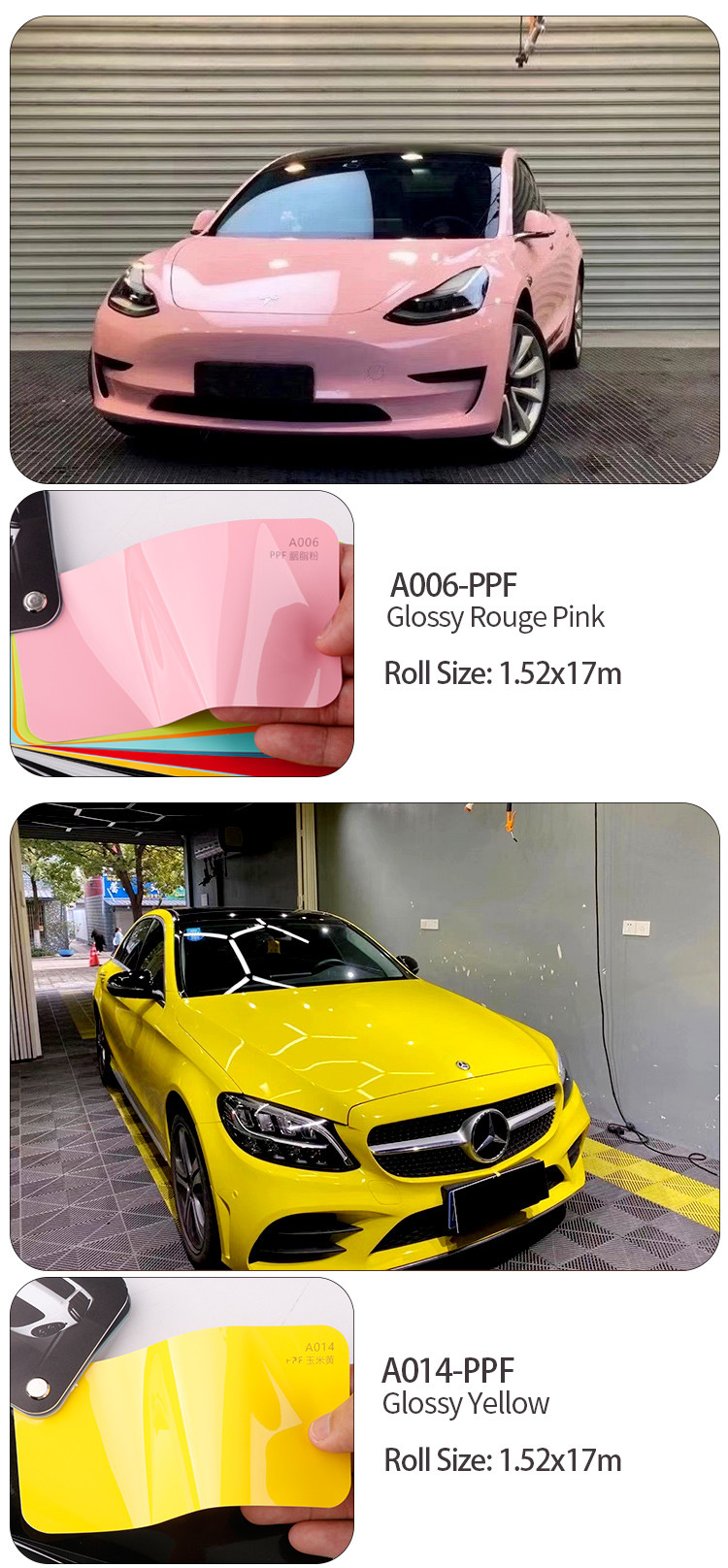 Car Film Manufacturer Sticker colorful colored Gloss PET Uv Wrap Vinyl Tint Car Decorative Film