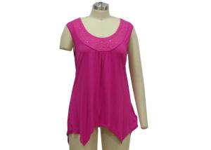 China Red Casual Womens Dressy Tank Tops , Ladies Camisole Vests With Sequines on sale