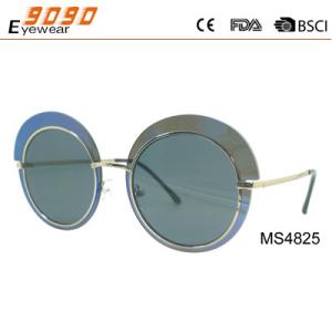 Wholesale 2018 fashion round metal sunglasses with 100% UV protection lens, suitable for men and women from china suppliers