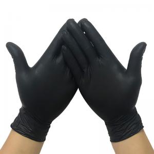China Anti Puncture S-XL Black Sterile Nitrile Gloves For Hands Protection on sale
