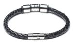 Leather Bracelet, Stainless Steel Clasp