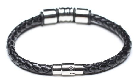 Leather Bracelet, Stainless Steel Clasp