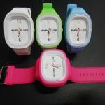 Purple Colour Silicone Rubber Jelly Band Watch 3ATM Water Resistant , White Face