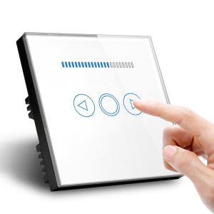 China Glomarket Tuya Wifi/Zigbee EU/UK Smart Dimmer Light Switch Tempered Glass Touch Wall Electrical Light Dimmer Switch on sale