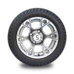 Golf Cart 12'' Aluminum Alloy Wheel and 215/35-12 DOT Street Tire Assembly -