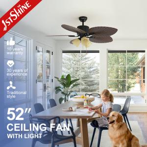 Wholesale Fancy Classic Retro Wooden Ceiling Fan 5 Blade Pull Chain Switch from china suppliers