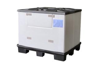 Wholesale 100Kg Bulk Plastic Pallet Box Collapsible Pallet Crate Containers 810x610mm from china suppliers