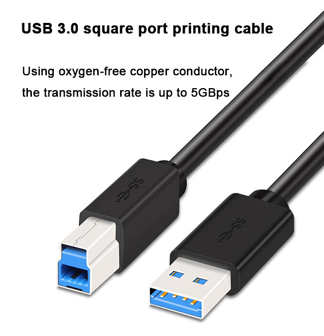USB 3.0 Printer Data Cable 1.8 Meters 28AWG 24AWG A B