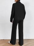 2024 Autumn and Winter Casual High Neck Knitted Long sleeved Sweater Set Women's