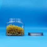 Candy Food Snack Food Grade PET Clear Square Shape Plastic Grip Jar Aluminium