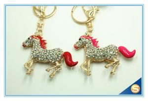 Wholesale High Quality Sparkling Running Horse Keychain Crystal Rhinestone Purse Pendant Handbag Charm Exquisite Small Gifts from china suppliers