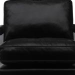 SGS Defaico Black Genuine Leather Chair With Acrylic Frame