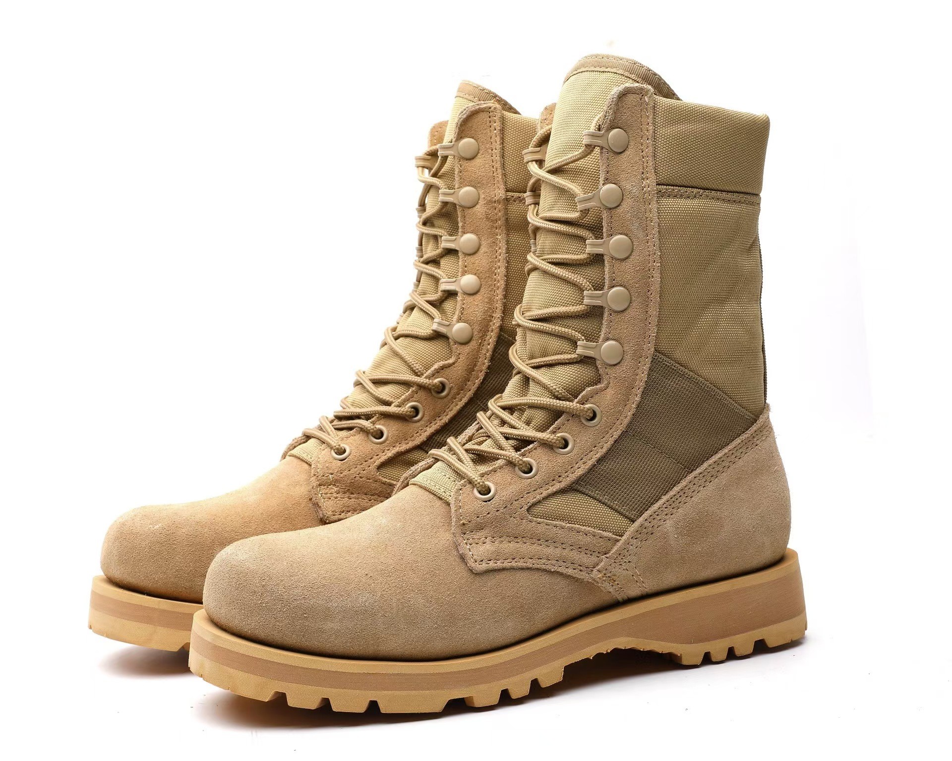 Tactical Safety Shoes Suede Leather High Top Work Boots Fleece Lined for Warmth