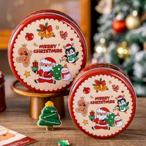 Wholesale Customized Round Shape Metal Tin Chocolate Cookie Tin Candy Christmas Tin Can Gift Packaging Tin Box Packing Box from china suppliers