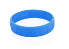China 202*12*2MM logo embossed low relief blue bulk wristbands for promotion on sale