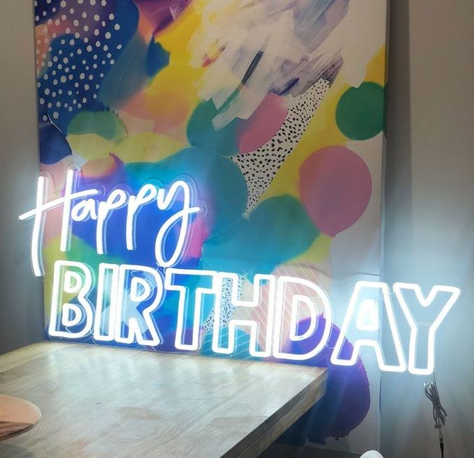 Cardboard Happy Birthday Signs Acrylic Letters Electronic Custom Neons Sign LED Customized Night Light