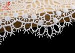 2 Inch Milk Yarn Water Soluble Lace Trim Scallop Side Chemical Embroidery White