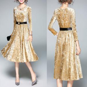 Wholesale A-line Long Sleeve elegant office dresses for lady from china suppliers