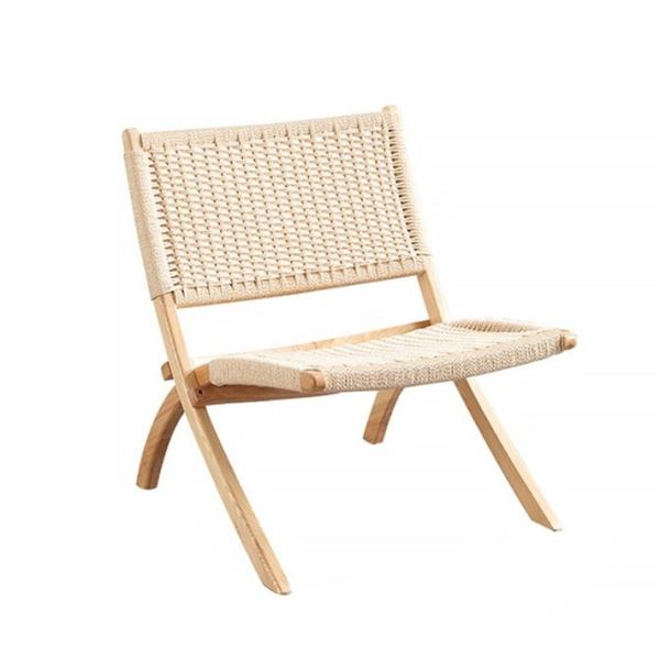Living Room Woven Rattan Chair Solid Wood Folding Rattan Dining with Latest
