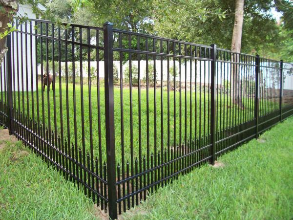 Metal Black Security 6x8 Steel Picket Fence Spear Fence Panels Outdoor Garden