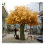 UVG 4m tall living gold banyan leaves artificial trees for outdoors GRE056