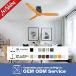 Wood 3 Blade Ceiling Fan without Light for 52 inch Size in English Operating