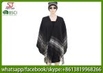 450g 165*120cm100%AcrylicWoven Quanquan Yarn Jacquard Tassel Poncho high quality