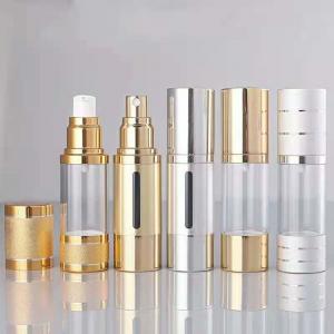 Wholesale 15ml 20ml 30ml 50ml 100ml  airless window bottle covered with Silver Gold aluminum from china suppliers