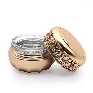 Wholesale Empty Luxury Glass Cosmetic Container Jar 30g 50g Gold Stamping Embossment Jar from china suppliers