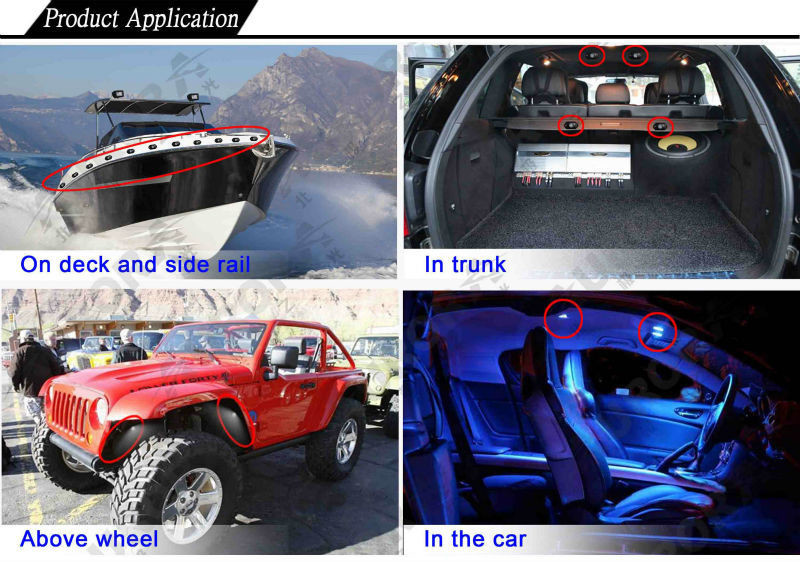 IP 68 RGB Bluetooth control Jeep Wrangler Led Rock Light Kit RGB Color Changing Rock Lights