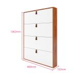 4 Tiers Simply White Shoe Organizer With Leather Simple Handle