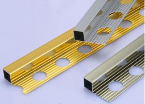 Wholesale Bright Polished Aluminum Square Edge Metal Tile Trim Profiles Easy To Clean from china suppliers