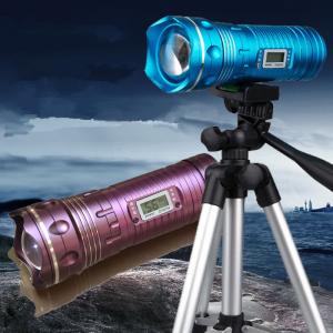 Wholesale 9 Files Yellow&amp;Blue&amp;White 5W Led Rotating Zoom Night Fishing Light Digital Led Display from china suppliers