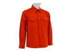 Men's 100%Cotton Twill Orange Work Shirt Long Sleeve Back Across Reflective Tape