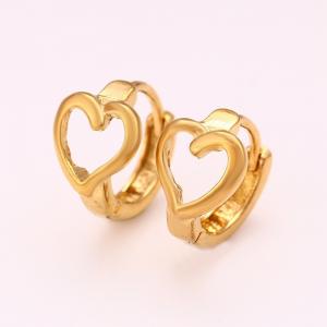 China fashion 24K dubai golden jewelry, latest design heart shaped clip-on earrings on sale