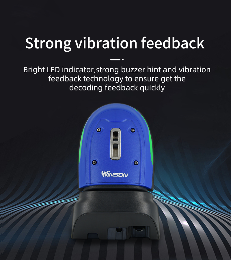 Industrial Grade 2D Wireless Barcode Scanner With Charging Base for Warehouse