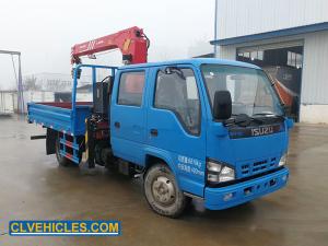 China Crew Cabin 600P ISUZU Truck Mounted Crane 4X2 12m Height Lifter Machinery on sale