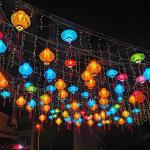 Large Outdoor Silk Chinese Lantern Colorful For City Decoration