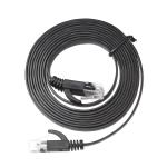 Weatherproof Stable Flat Internet Network Cable , Computer Black Cat 6 Patch