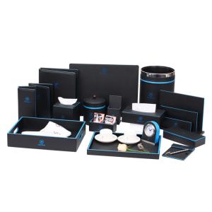 Wholesale Fire resistance black/ blue pu tissue box hotel room supplies from china suppliers