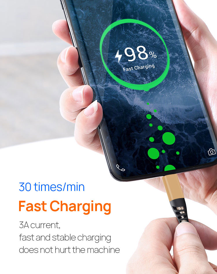 5A 100W USB 3.0 Fast Charging Cable Braided Charging Cable For Android