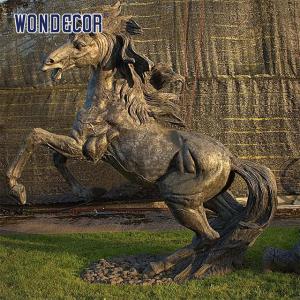 China Customized large outdoor square bronze retro art horse statue on sale