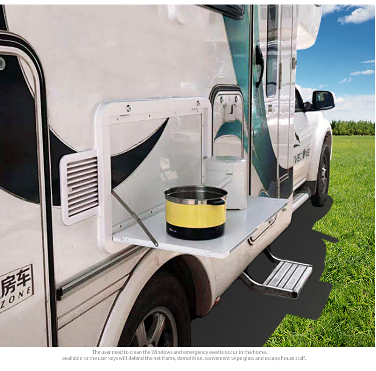 HWHongRV RV foldable picnic table campervan outside surface wall mounted dining table made of Aluminium alloy