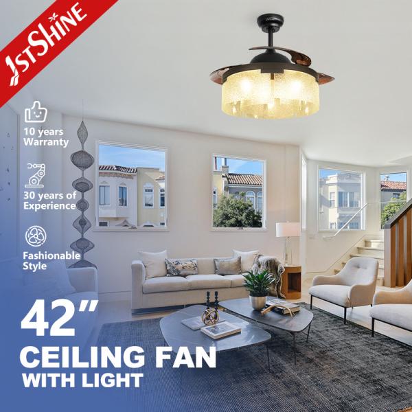1stshine Plastic Blades Ceiling Fan with Hidden Blades Home Office Cooling Air