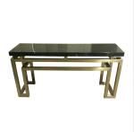 Luxury Brushed Brass Stainless Steel Frame Marble top Console table