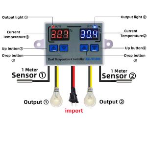 Wholesale Dual LED Digital Thermometer Controller Electric Heating 220V from china suppliers