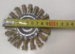 Bronze Knotted Wire Wheel Brush / Twist Knot Wire Brush With 16mm Arbor Hole