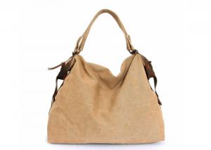 China Nice Coated Canvas Handbag Elegance Khaki Canvas Bag Wholesale Canvas Hobo Bag on sale