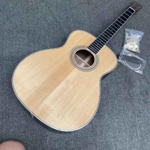 Wholesale Custom 40 inch OM45 body DIY KIT Acoustic Guitar with Herringbone Binding no Painting from china suppliers
