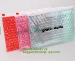 Compostable metallic glossy holographic private label bubble mailing bag, zip